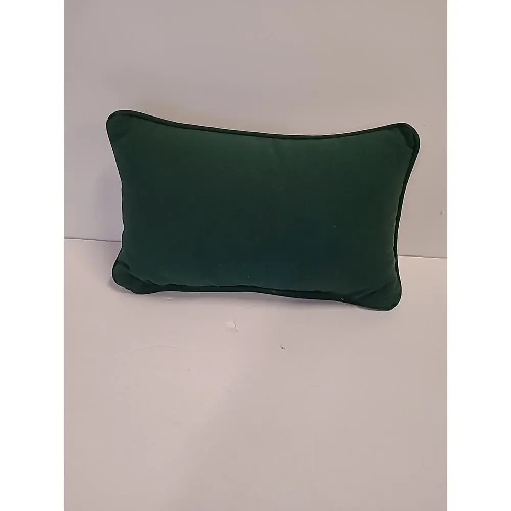Christmas Tapestry Pillow This House Believes In Santa Green Holiday 12”x7”
